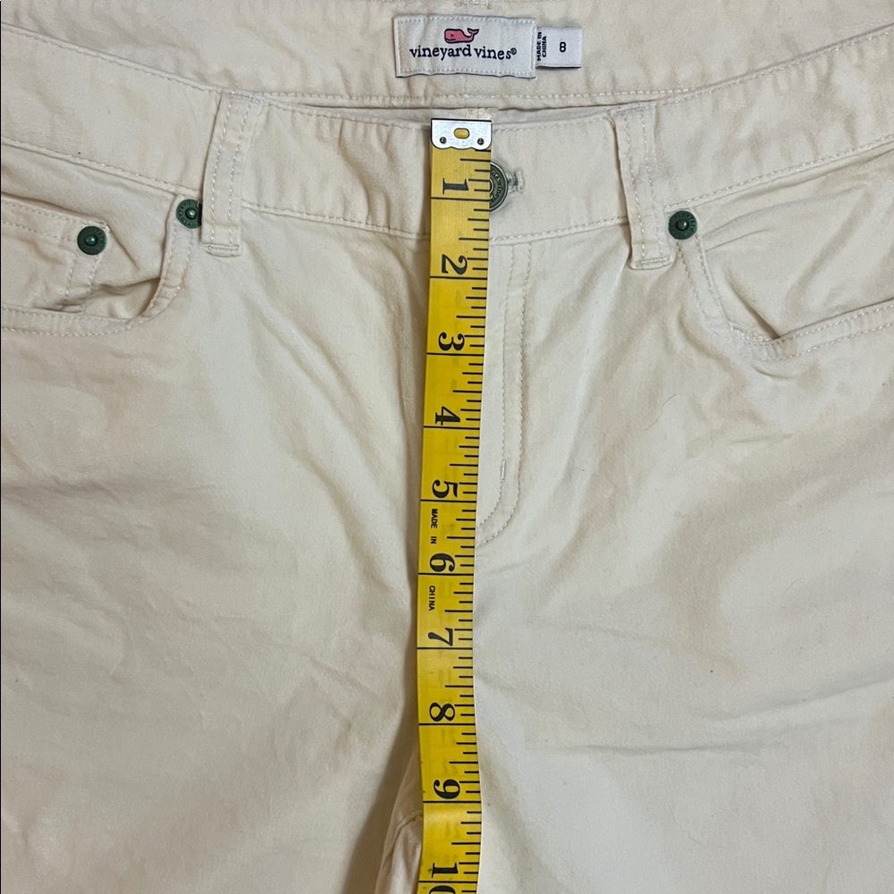 Vineyard Vines Cream Velvet Skinny Pants Size 8 | Old Money Preppy Coastal Luxe - Picture 6 of 12